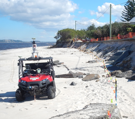 Beach affected by erosion
